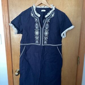 Spartina 449 Navy dress with White Fringe